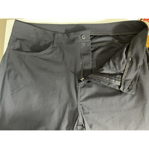 Eddie Bauer Mens Forester Tech Pants 34X32 Black Stretch Wicking Zip Pocket - Picture 8 of 13